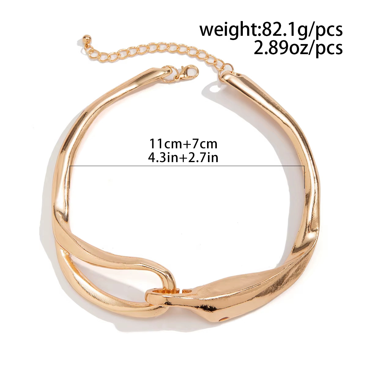 Rebel Luxe – Exaggerated Heavy Metal Thick Chain Choker Necklace