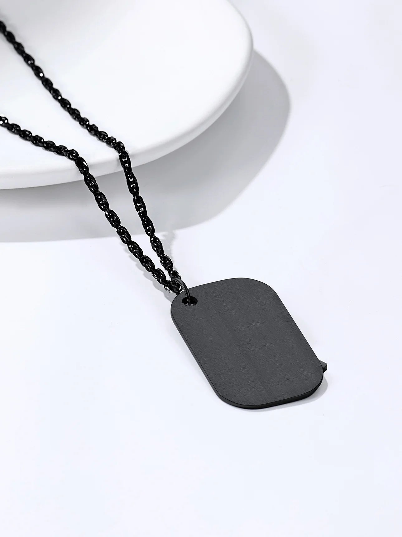 Cross Necklace for Men Stainless Steel Dog Tag Bible Verse Black Pendant Chain Christmas Jewelry Gifts for Son