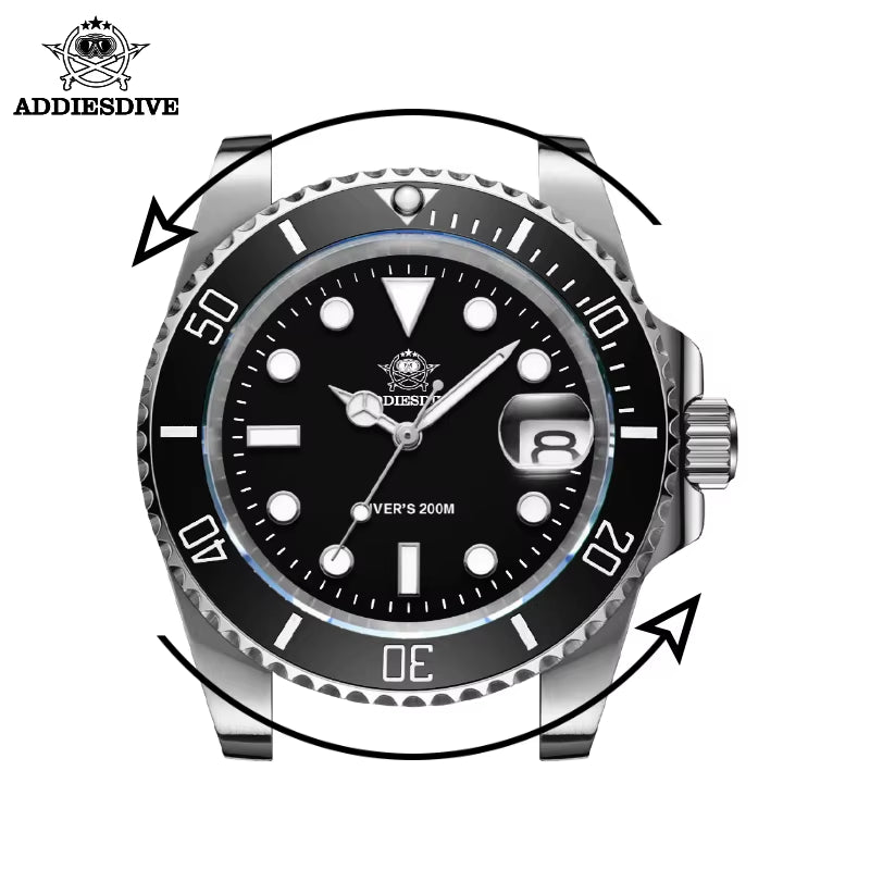 Quartz Watch Luxury Brand Men Watches Waterproof Business 41Mm Watch C3 Luminous Stainless Steel Black Diver Watch