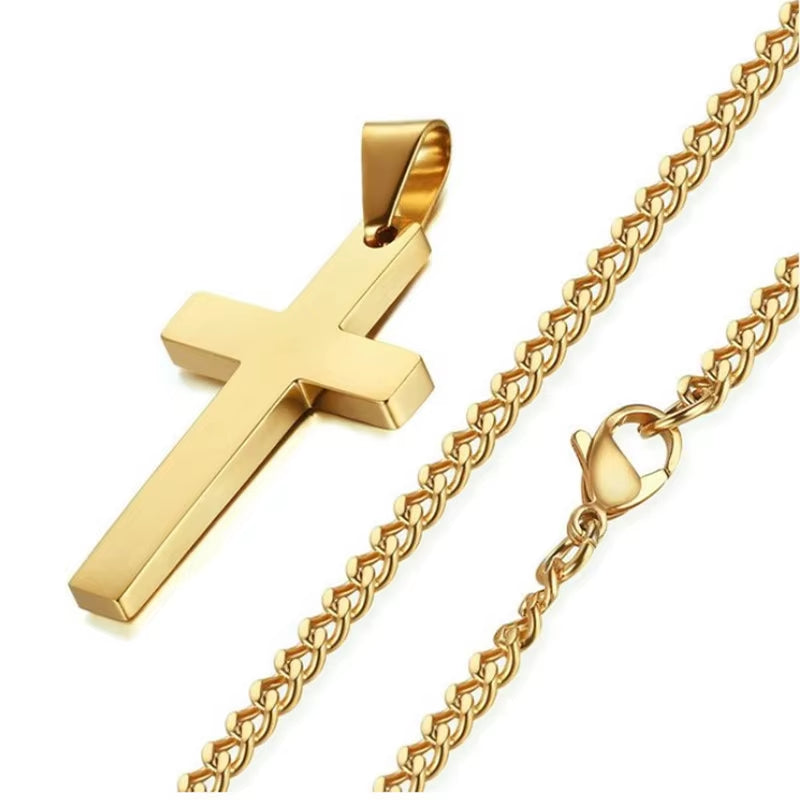 Luxe Cross Sweater Chain – Titanium Steel Boldness with Seasonal Edge