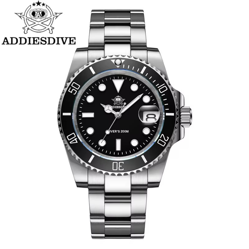 Quartz Watch Luxury Brand Men Watches Waterproof Business 41Mm Watch C3 Luminous Stainless Steel Black Diver Watch