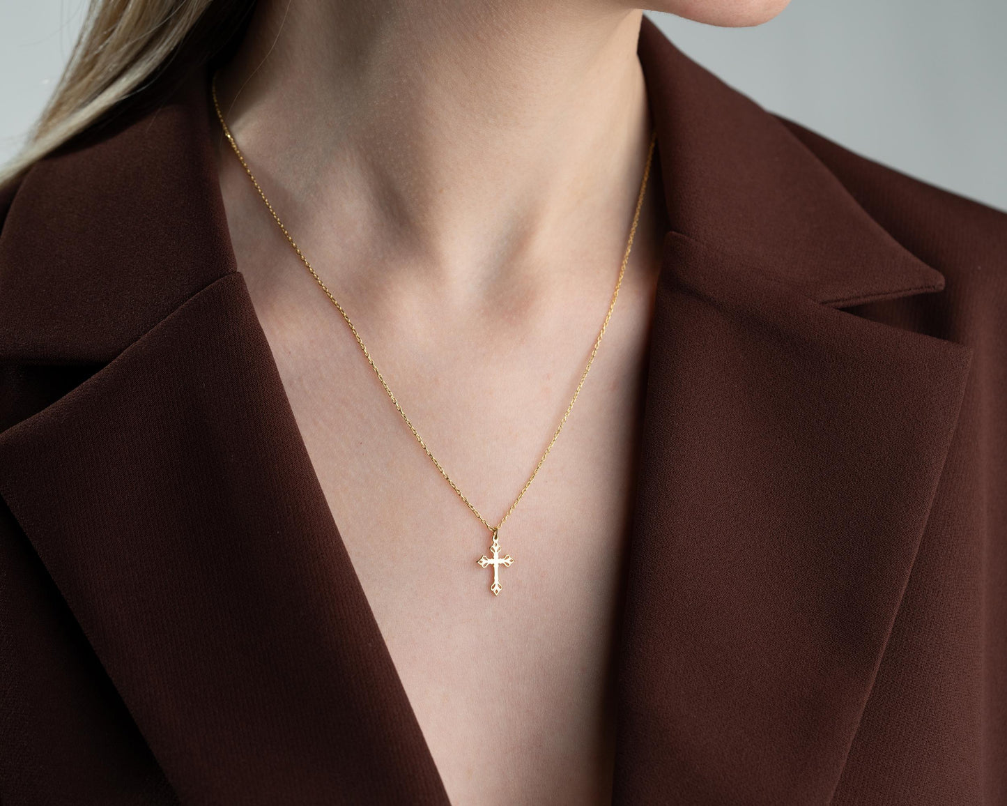 Grace & Glow Cross Necklace – Faith Wrapped in Pure Elegance