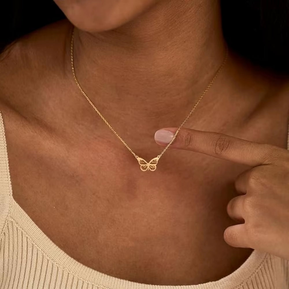 Golden Flutter Butterfly Necklace – Effortless Elegance, Everyday Magic