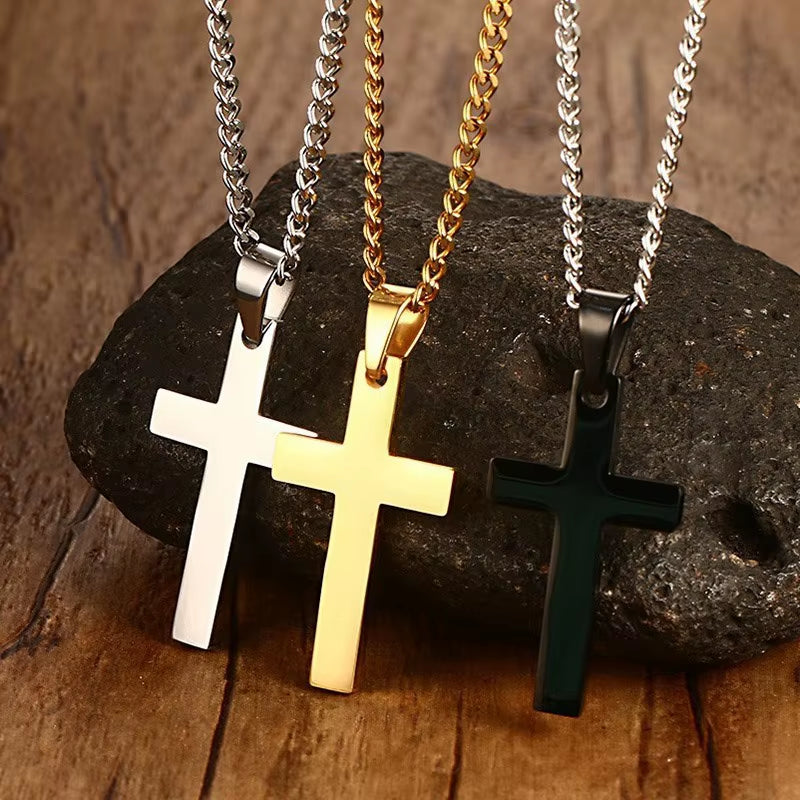 Luxe Cross Sweater Chain – Titanium Steel Boldness with Seasonal Edge